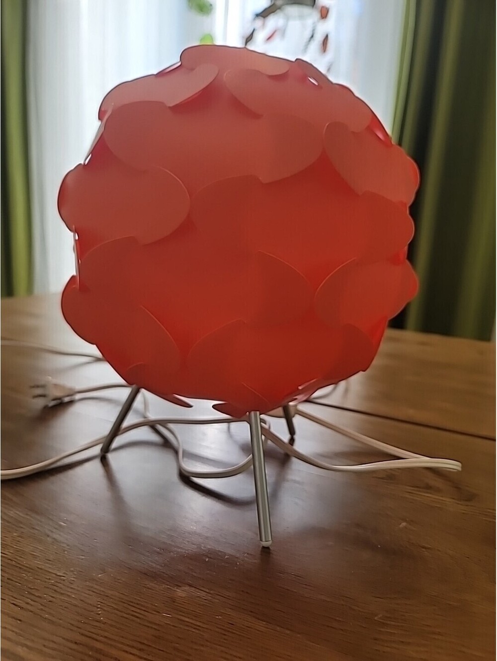 Vintage IKEA Gunner Jenson Fillsta Table Origami Lamp Orange Shade Light Accent